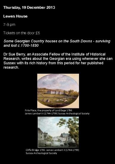 Sue Berry Georgian Country Houses on the southdowns flyer