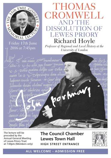 Lewes Priory Trust Hoyle lecture poster 2016
