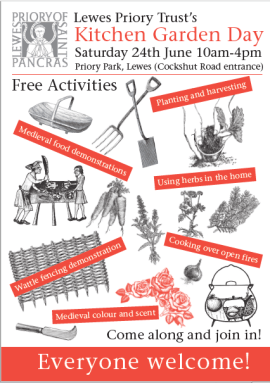 Lewes Priory kitchen garden day poster