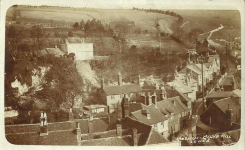Landslide on Cliffe Hill, Lewes, postcard circa 1910