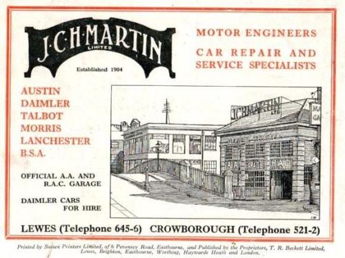 Martin's Garage, Lewes, advertisement 1935