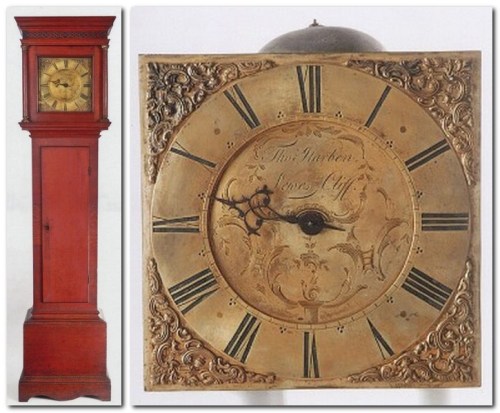 Harben longcase clock, and clockface, Lewes
