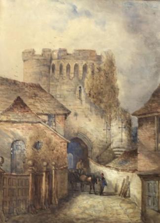 Barbican entrance to Lewes Castle, style of S. Prout