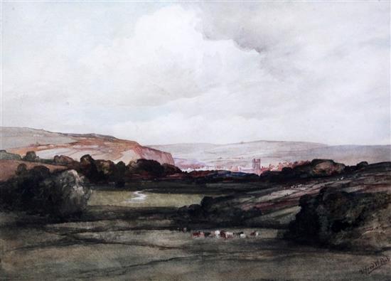 Valley of the Ouse, Sussex (Distant View of Lewes), Alfred William Rich watercolour