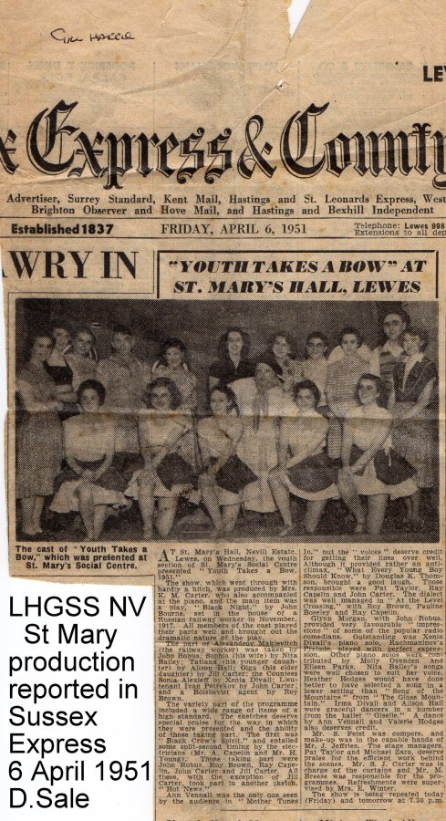 Lewes, Nevill 1951 6 April St Mary production