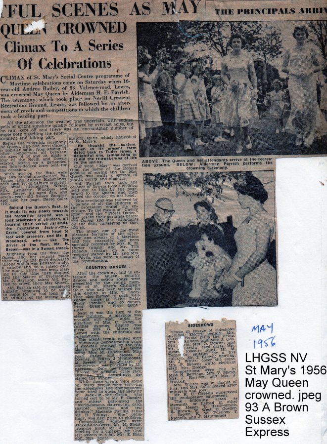 Lewes, Nevill 1956 May Queen crowned