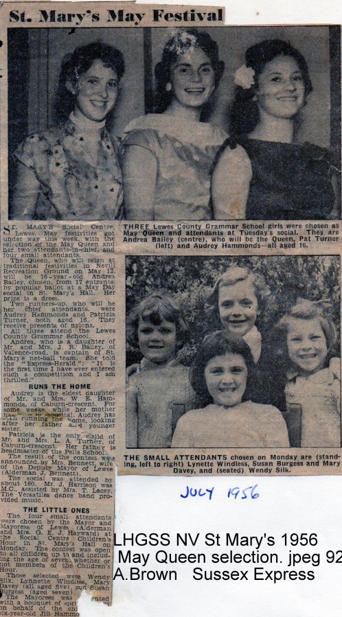 Lewes, Nevill 1956 May Queen selection