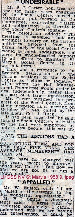 Lewes, Nevill 1958 Discussion on St Mary's Social Centre