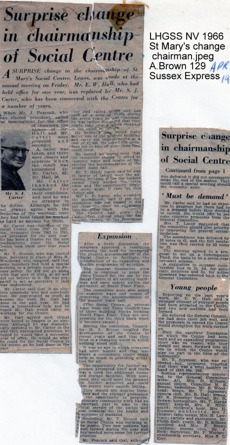 Lewes, Nevill 1966 April, St Mary's change chairman