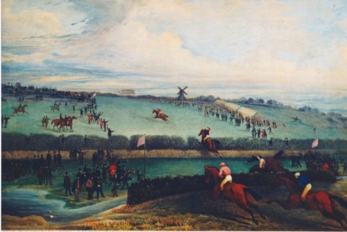 Thomas Henwood painting of Southdown Hunt Steeplechases, 1857