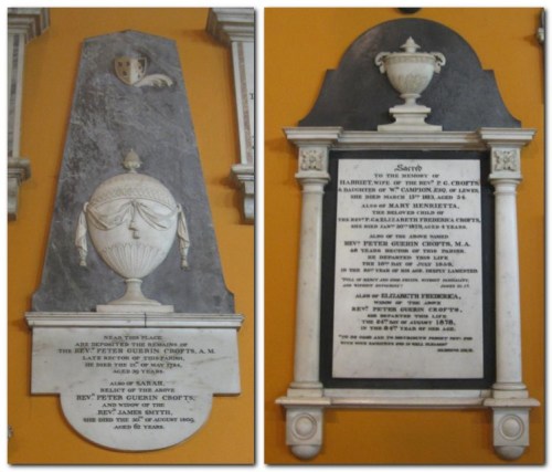 Peter Guerin Crofts - elder and younger, memorials