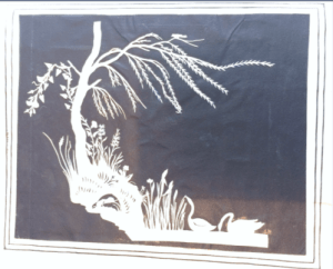 Sarah Godlee silhouette image of swans