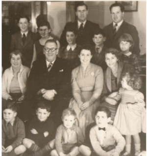 Nicholl family, 1958 photo taken at Castle Lodge, Lewes
