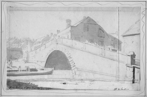 Lewes Bridge field sketch 1790, possibly by Michael Rooker
