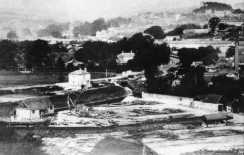 Timberyard in Lewes, photograph from Chapel Hill c. 1860s