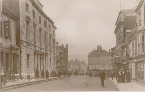 Edwardian Lewes High Street postcard