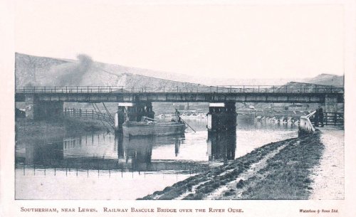 Railway Bascule Bridge over the River Ouse at Southerham