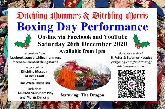 Ditchling Mummers Boxing Day 2020 flyer
