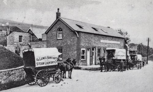 Lewes Sanitary Steam Laundry, postcard posted 1911