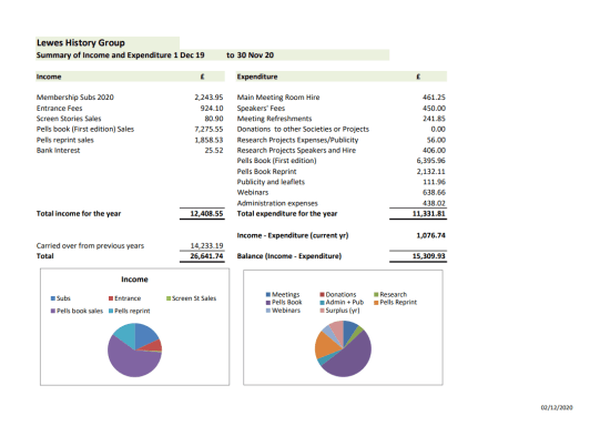 Treasurer's report 2020