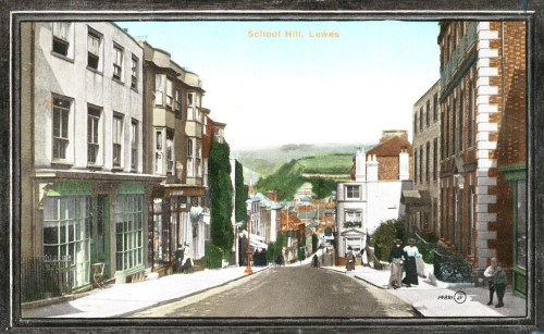 School Hill, Lewes, Valentines postcard