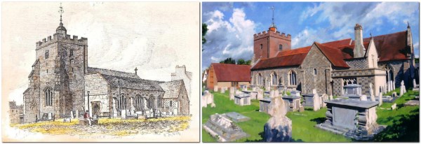 Southover Church, Lewes, by RH Nibbs, by Jeremy Long