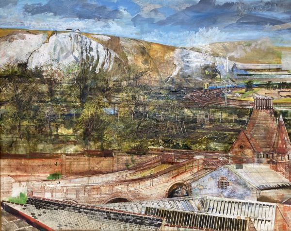 The Downs viewed from Lewes Railway Station, by Nicholas Johnson