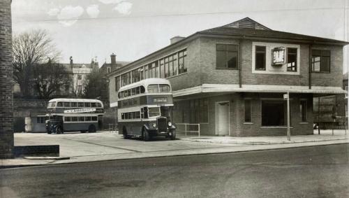 Lewes Bus Station, Eastgate Street, E.A. Meyer photograph