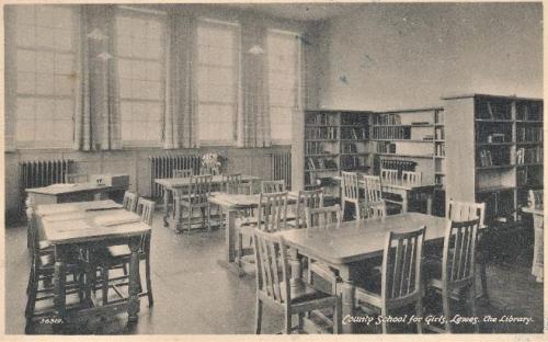 Lewes County School for Girls - Library, Marshall, Keene & Co postcard