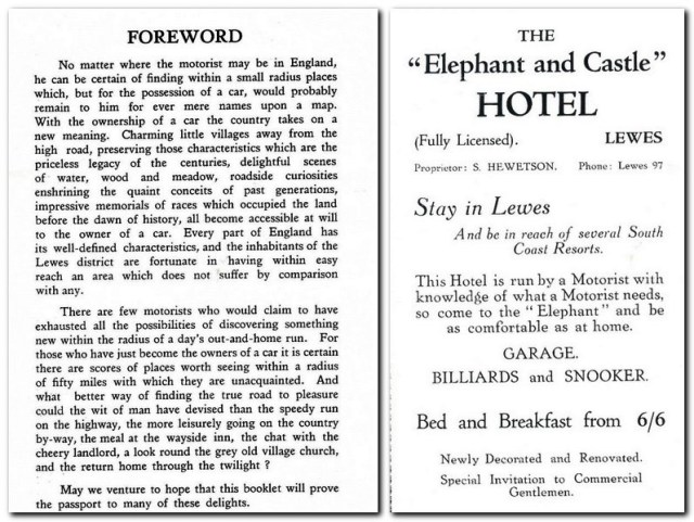 Motor Runs Round Lewes, JCH Martin Ltd, Foreword, and Elephant and Castle Hotel