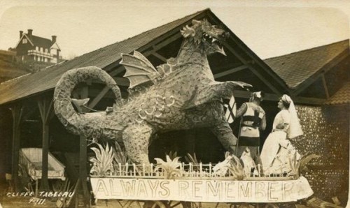 1911 Cliffe Bonfire Society tableau, postcard