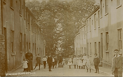 Children at St Peters Place, Lewes, postcard