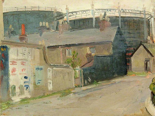 Eve Garnett painting of Lewes gas works