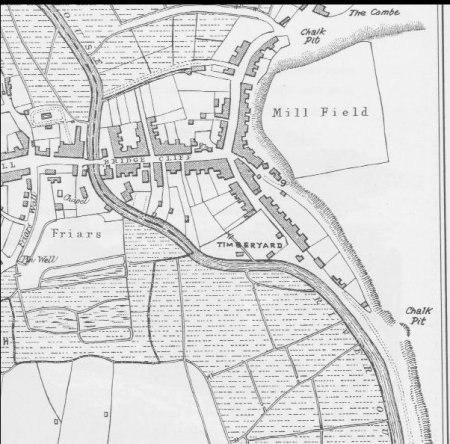 Map of Cliffe 1775 from Brent Pre-Georgian Lewes