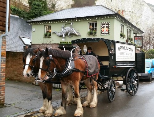 Snowdrop Inn, Lewes, with horses