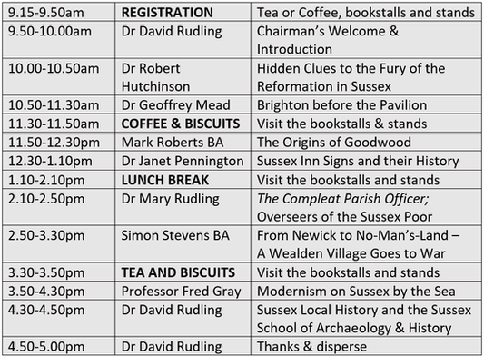 Sussex History Symposium 2022 Programme