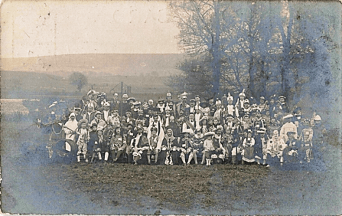 Bonfire postcard identified as Southover Bonfire Society, posted 7 November 1905