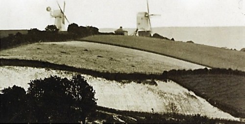 Juggs Lane windmills, near Lewes, before 1891