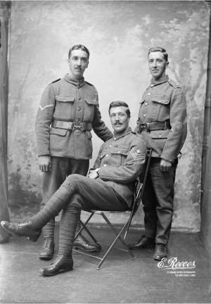 Reeves photo of 3 of the Cox brothers, 1915, H08073