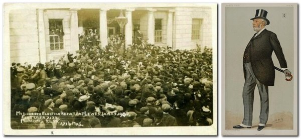 County Hall, Lewes, election of Sir Henry Aubrey Fisher, and Sir Henry, by Spy