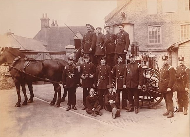 Lewes Fire Brigade, 1906, at North Street Fire Station