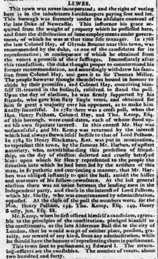 Lewes article, Hampshire Chronical 28 Jan 1793, p4