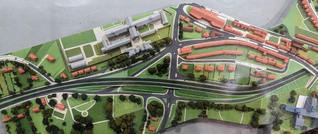 Lewes Inner Relief Road 3-D model: St Anne's Crescent, cemetery, Winterbourne Hollow, prison, Brighton Road